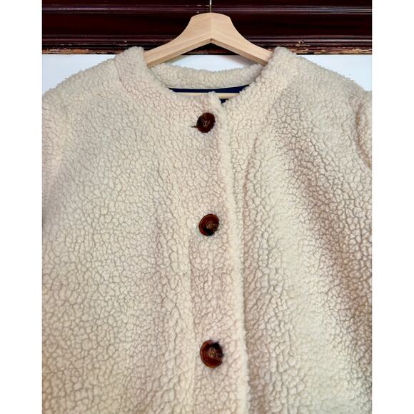 Loup Cream Neutral Shearling Teddy Coat (Made in USA)- Size Large, Minimalist - Picture 6 of 6